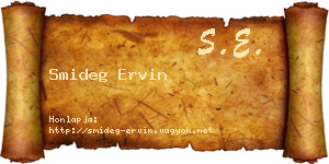 Smideg Ervin névjegykártya